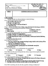 2 Đề kiểm tra cuối kỳ I môn Khoa học Lớp 5 - Năm học 2015-2016 - Trường TH Số 1 Ba Đồn (Có đáp án)